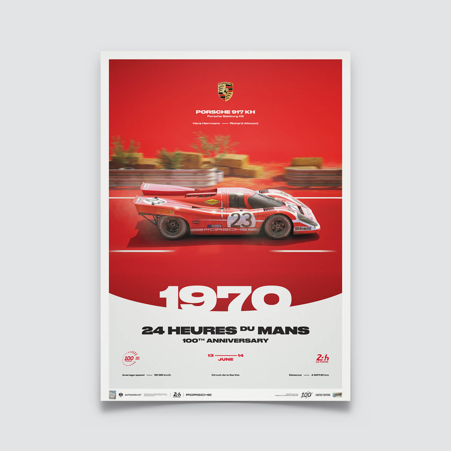 Porsche 917 KH | 1970 100th Anniversary | 24h Le Mans Poster
