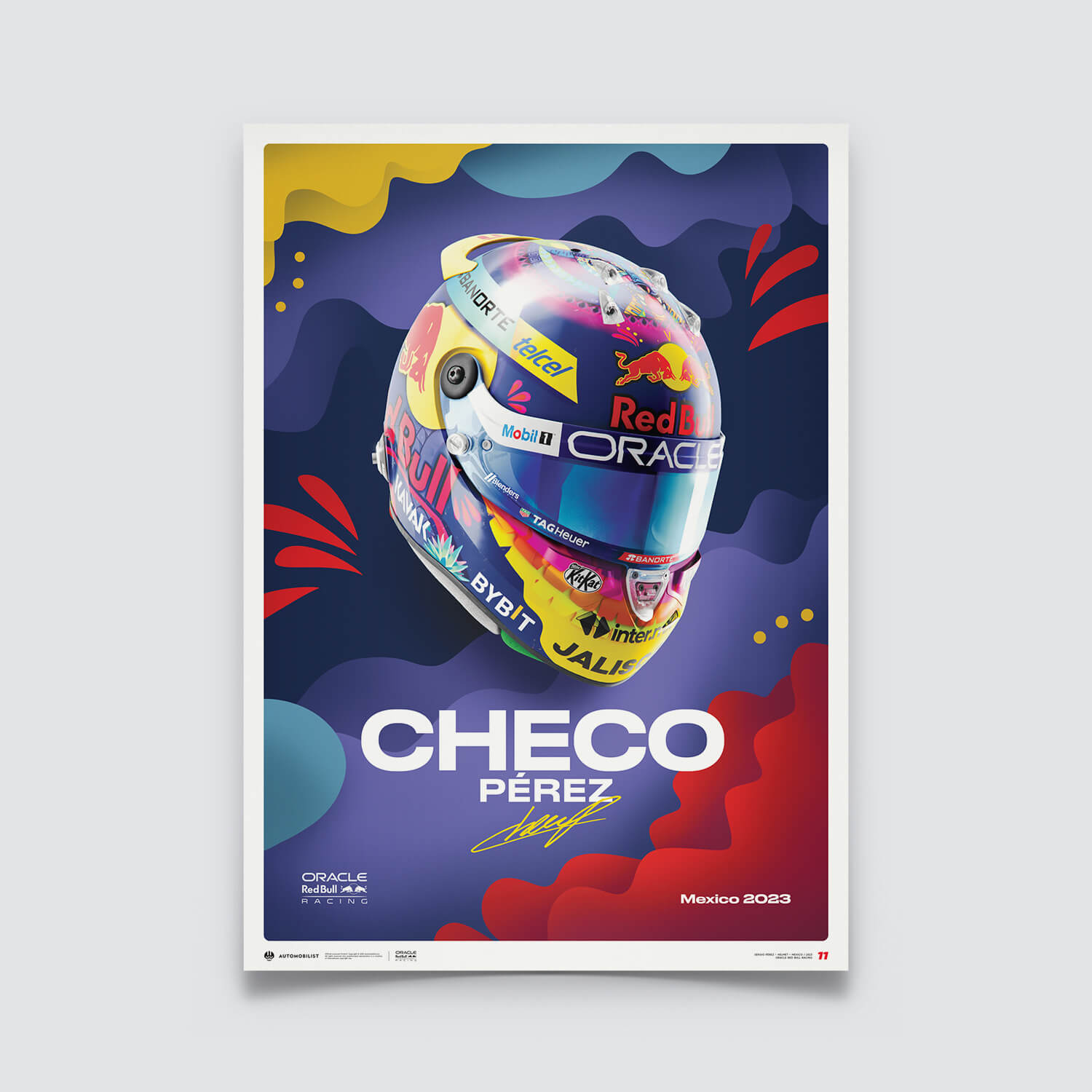 Sergio Pérez | 2023 Mexican Grand Prix Helmet | Oracle Red Bull Racing Poster