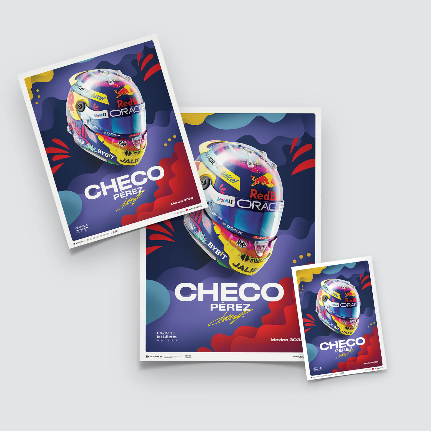 Sergio Pérez | 2023 Mexican Grand Prix Helmet | Oracle Red Bull Racing Poster
