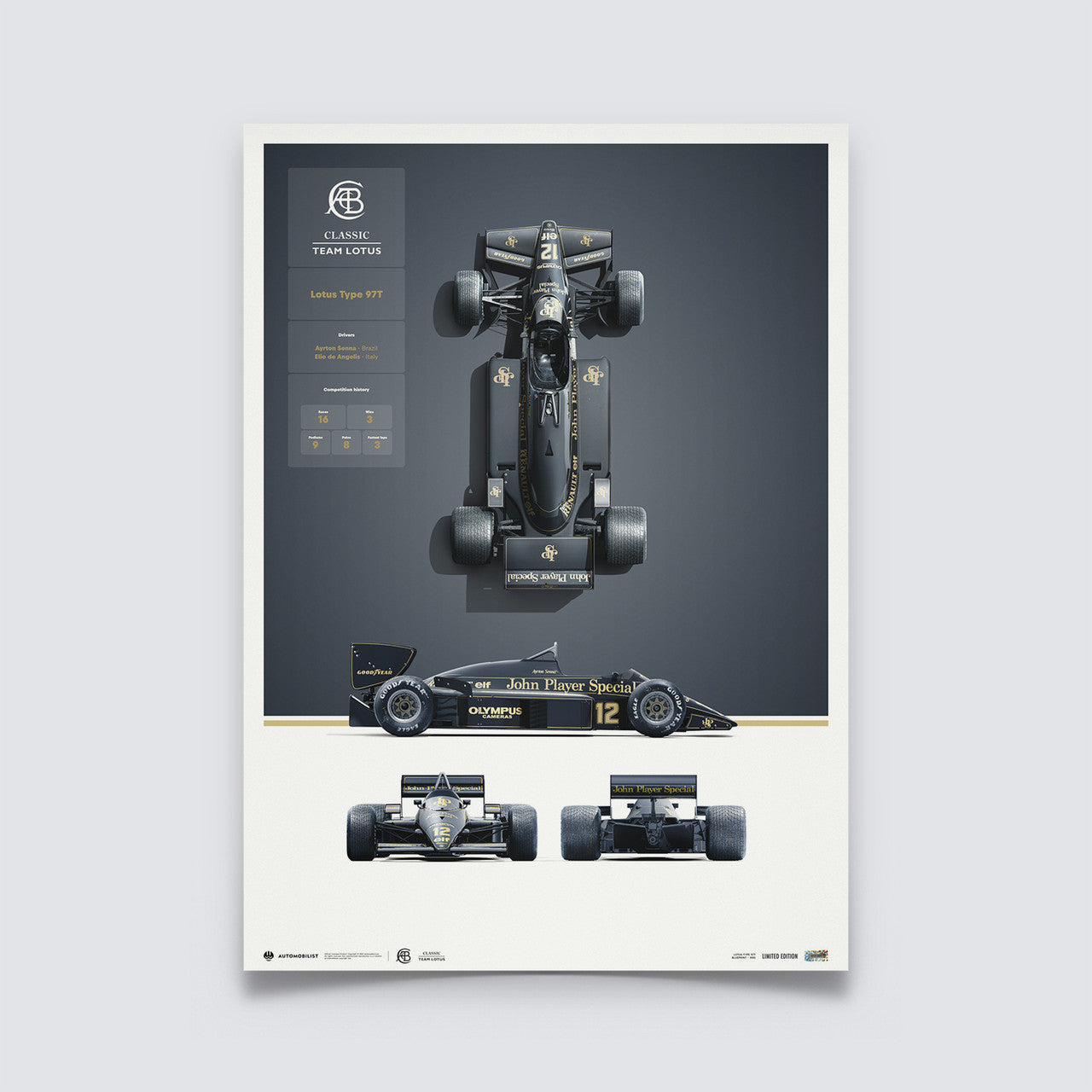 Team Lotus - Type 97T - Blueprint - 1985 - Automobilist