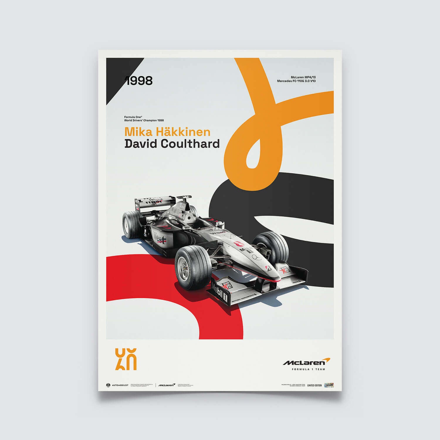 McLaren Racing MP4/13 | 1998 60th Anniversary | McLaren Poster