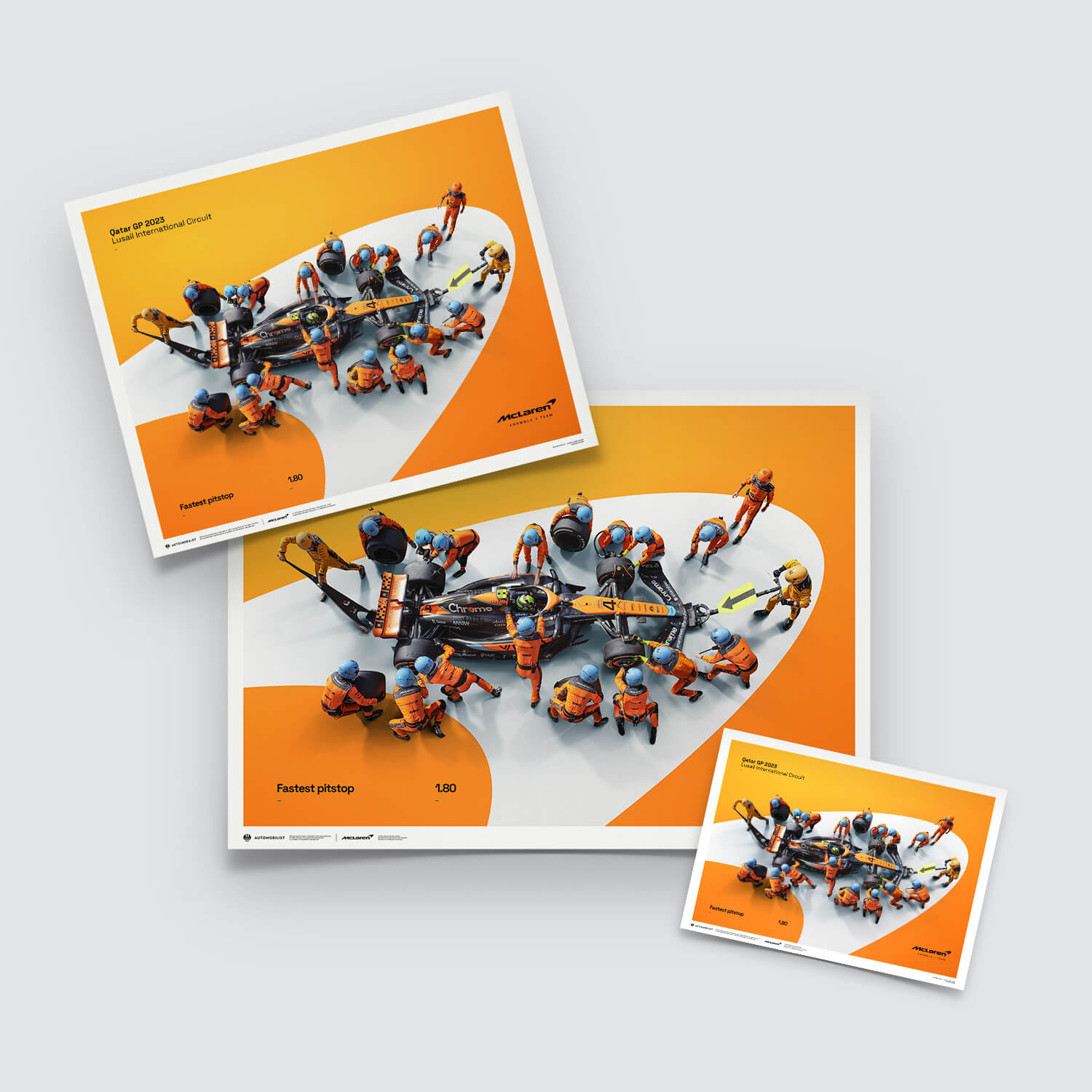 McLaren Formula 1 Team | 2023 World Record Fastest Pit Stop 1.80 | McLaren Poster