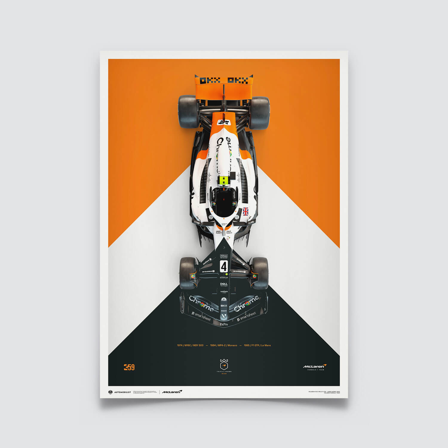 Lando Norris | 2023 The Triple Crown Livery 60th Anniversary | McLaren Formula 1 Team Poster