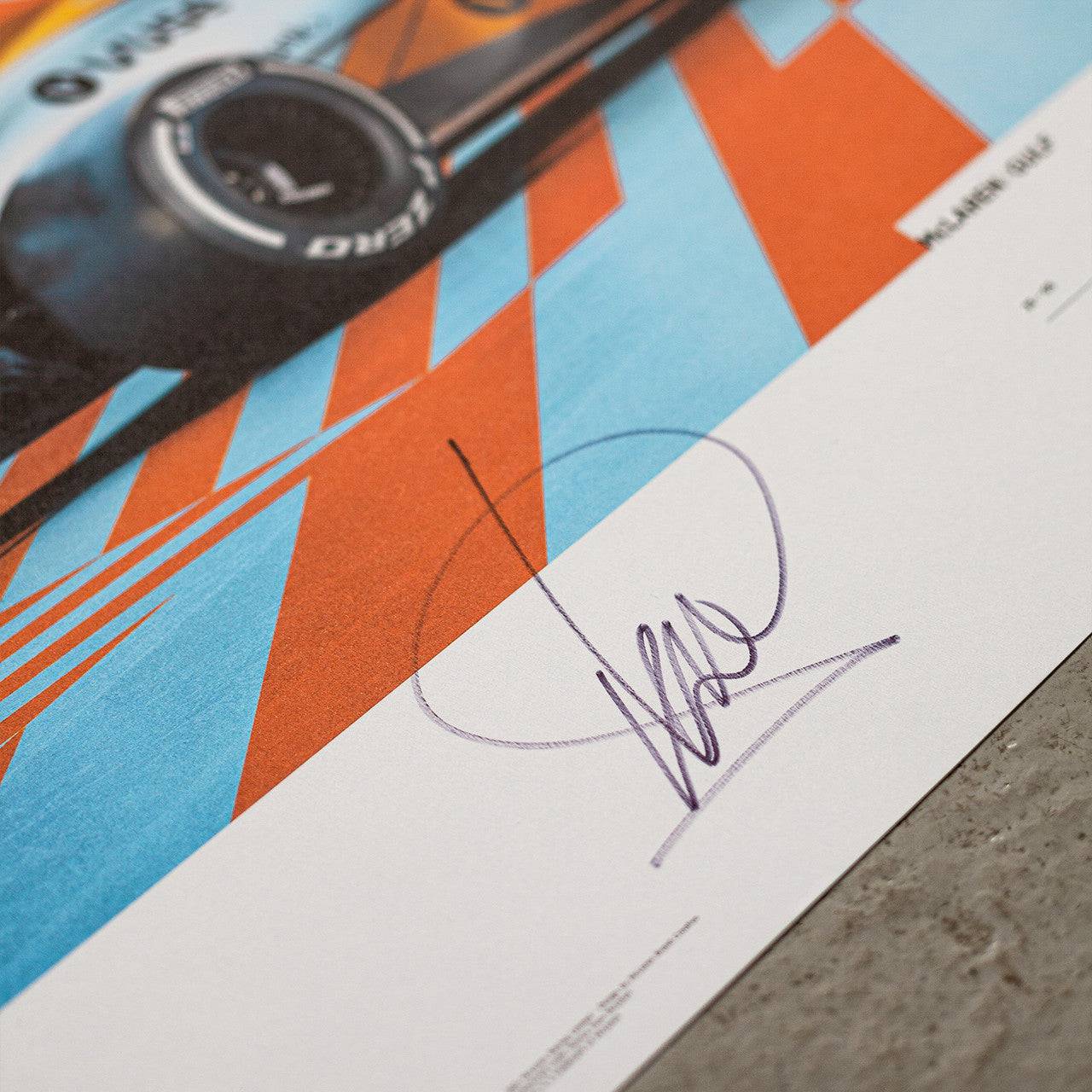 Lando Norris Signed - McLaren x Gulf - Horizontal - 2021 | Limited Edition