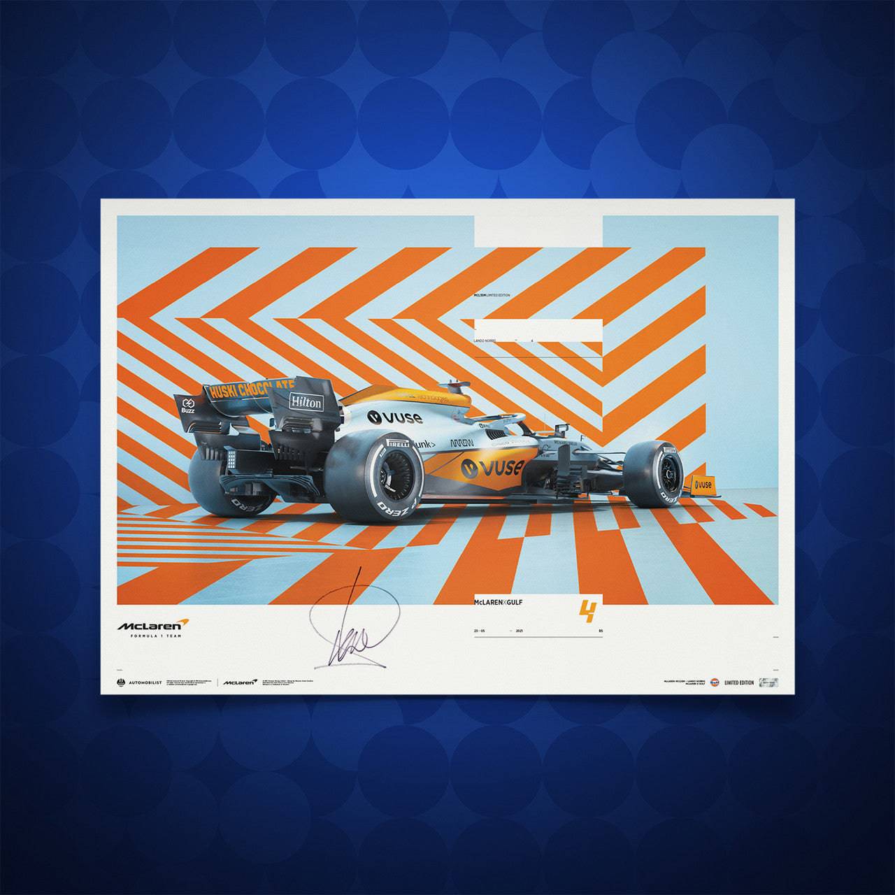 Lando Norris Signed - McLaren x Gulf - Horizontal - 2021 | Limited Edition
