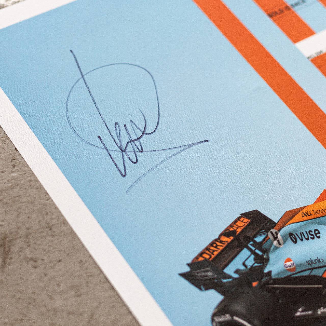 Lando Norris Signed - McLaren x Gulf - Edition 2  - 2021 | Limited Edition