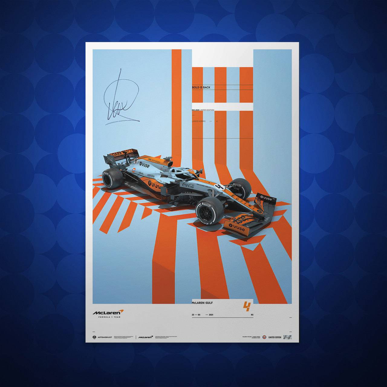 Lando Norris Signed - McLaren x Gulf - Edition 2  - 2021 | Limited Edition