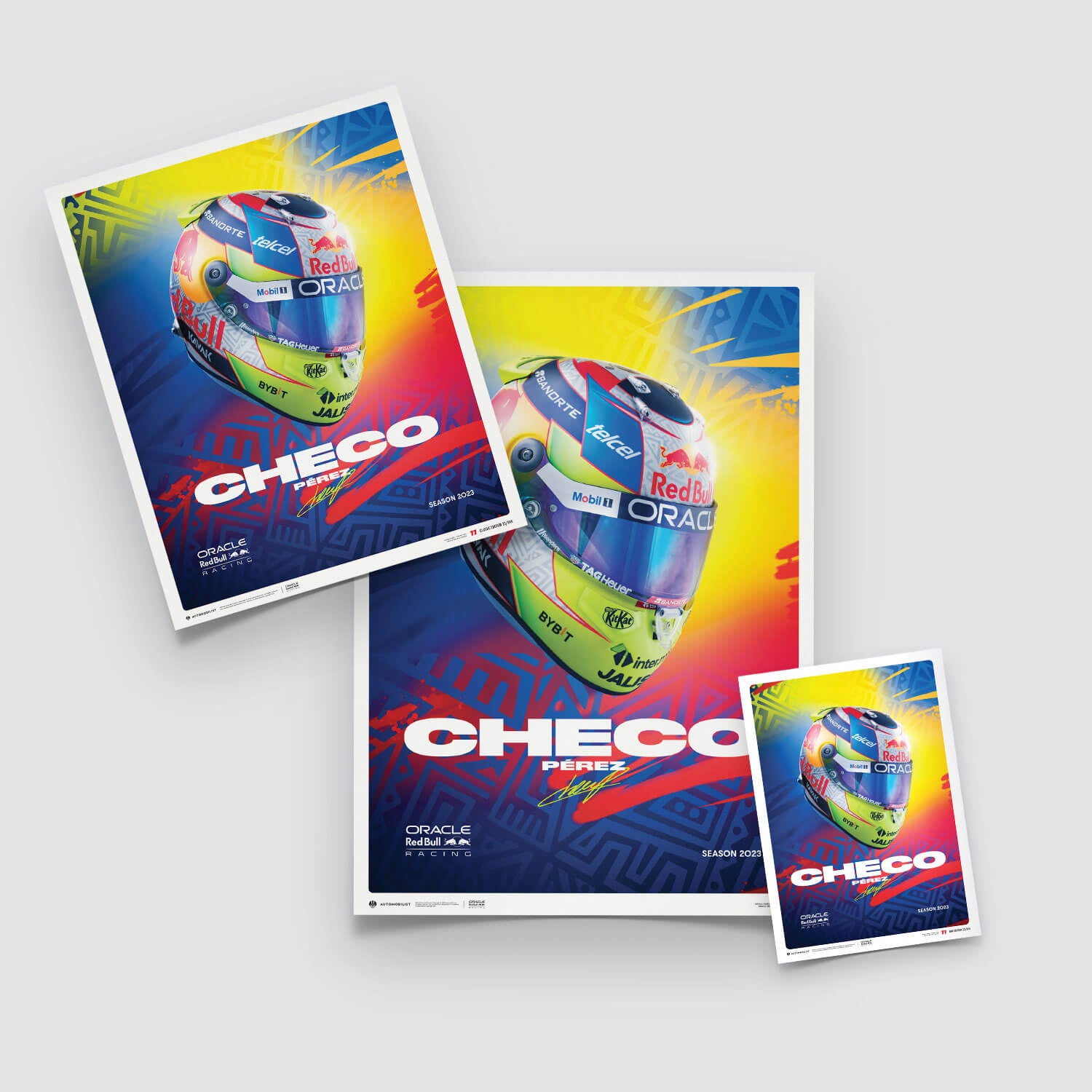 Sergio Pérez | 2023 Helmet | Oracle Red Bull Racing Poster