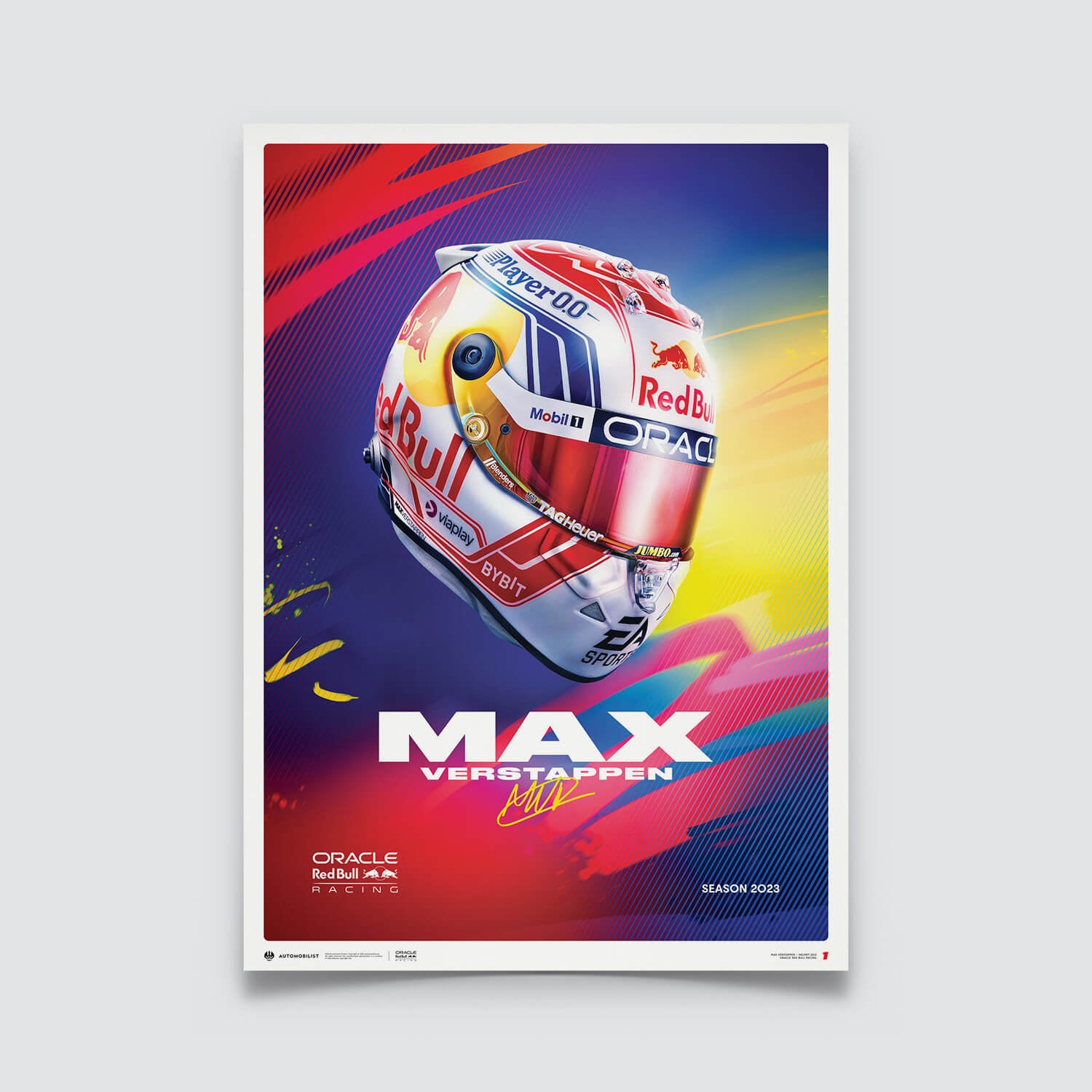 Max Verstappen | 2023 Helmet | Oracle Red Bull Racing Poster
