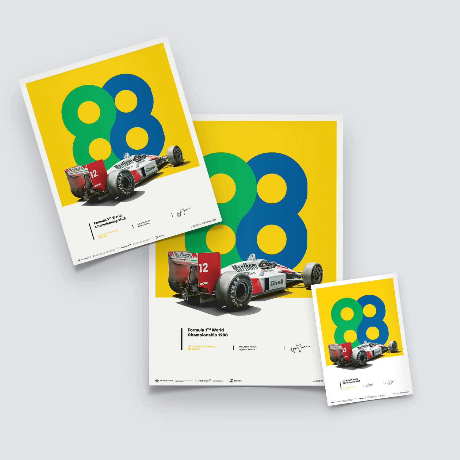 Ayrton Senna | 1988 35th Anniversary San Marino GP 88 | McLaren MP4/4 Poster